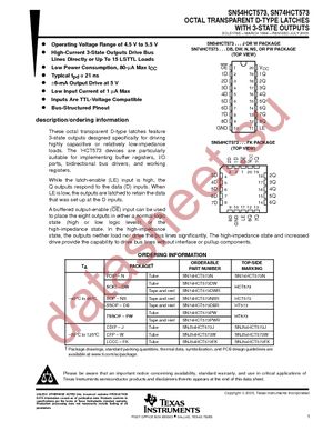 SN74HCT573DBR datasheet  